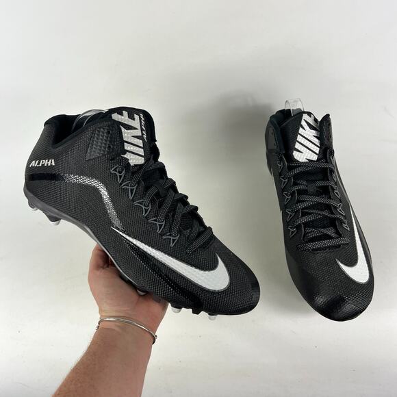 Nike Alpha Pro 2 3/4 TD Shoes Men's 13 Black Low Top Athletic Football Cleats - Picture 1 of 9